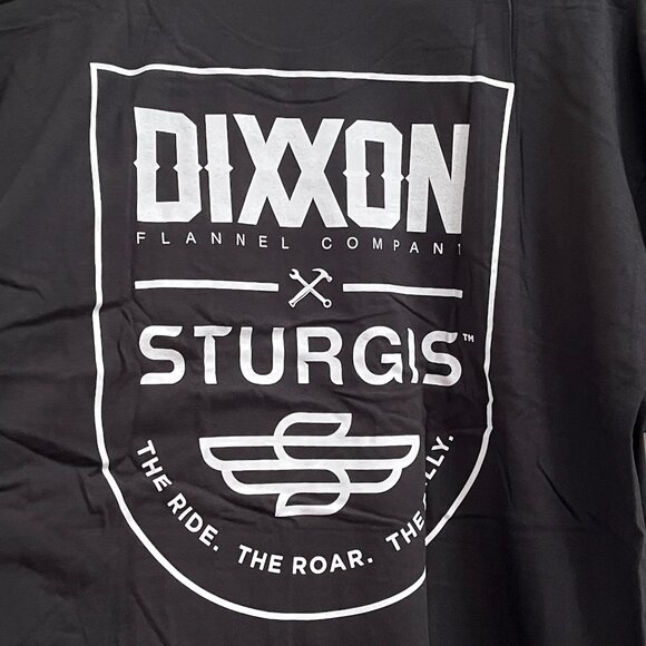 DIXXON Sturgis SD Ride Roar Rally Badge T Shirt Black NEW Men's Large - Picture 6 of 6